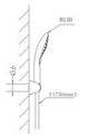 HANDSHOWER 3 FLOW W/TUBE&HOOK - AMERICAN STANDARD -  (  - CLICK - 0x15 mm - 0inchX0.5inch )