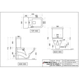 WALL HUNG EWC P TRAP 205MM W/SLIM SEAT COVER & ACCESSORIES - ESSCO SWARE -  ( WHITE - ASPIRE - 0x0 mm - 0inchX0inch )