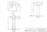 WALL HUNG BASIN W/FIXING ACC. - JAQUAR SWARE - ( WHITE - LYRIC - 590x490 mm - 23.6inchX19.6inch )