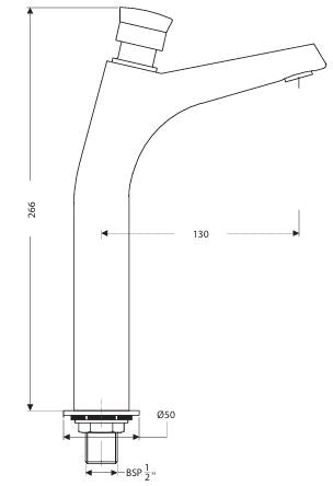 EON  PRESSMATIC TALL PILLAR TAP  ( MGTC.) - HINDWARE FAUCETS -  ( POLISHED CHROME - PRESSMATIC - 0x15 mm - 0inchX0.6inch )