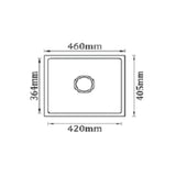 1.0 BOWL SS SINK WITH WASTE COUPLING (DEPTH 9INCH)- FUTURA -  ( BLACK - HAND CARVED COLOUR SERIES - 460x400 mm - 18inchX16inch )