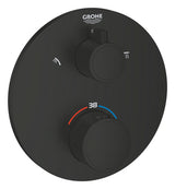 GROHTHERM THERMOSTATIC SHOWER MIXER FOR 2 OUTLETS WITH INTEGRATED SHUT OFF/DIVERTER VALVE - GROHE -  ( MATTE BLACK - G3 - GROHTHERM CONVENT. CONCEALED - 0x15 mm - 0inchX0.5inch )