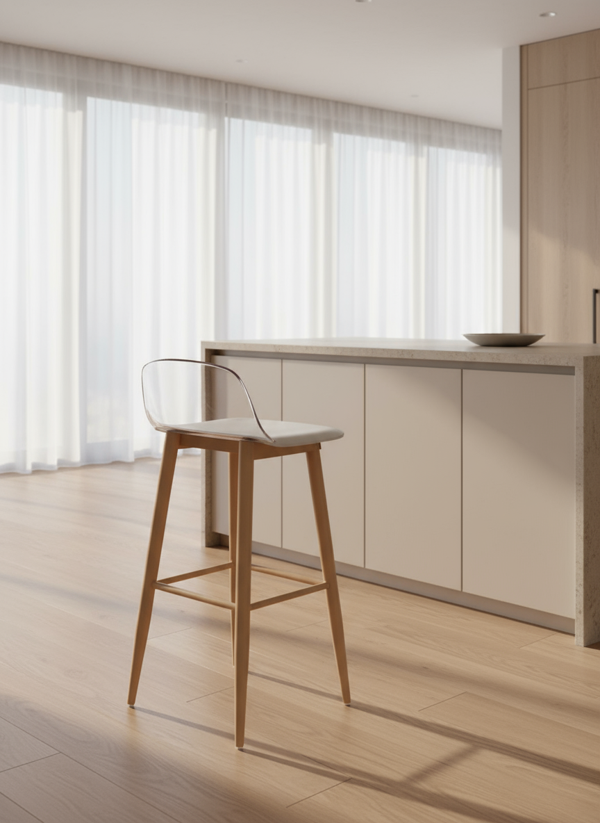 BAR CHAIR - FURNITURE - ( - BUENA CASA - 406x457x914 mm - 16.24inchX18.28inchX36.56inch)