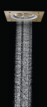 HYDRA LED CEILING SHOWER 3 FLOW WITH INST KIT - LUXELET -  ( CHAMPAGNE GOLD BRUSHED - TIBO - 550x500 mm - 22inchX20inch )