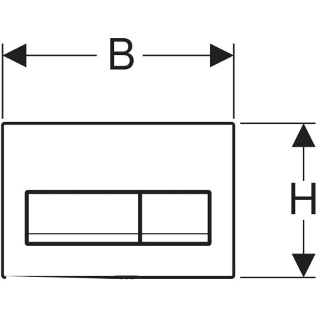 ACTUATOR PLATE ALPHA 50 SQUARE - GEBERIT -  ( WHITE - ALPHA - 525x350 mm - 21inchX14inch )