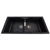 2.0 BOWL WITH OUT DRAIN BOARD WITH FA-05A WASTE COUPLING (DEPTH 8INCH) - FUTURA -  ( GREY - NATURAL QUARTZ SERIES - 860x510 mm - 34.4inchX20.4inch )