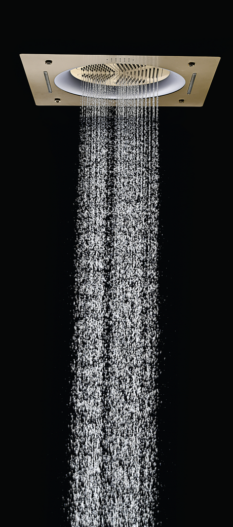 HYDRA LED CEILING SHOWER 3 FLOW WITH INST KIT - LUXELET -  ( FLAMIGO PINK - TIBO - 550x500 mm - 22inchX20inch )