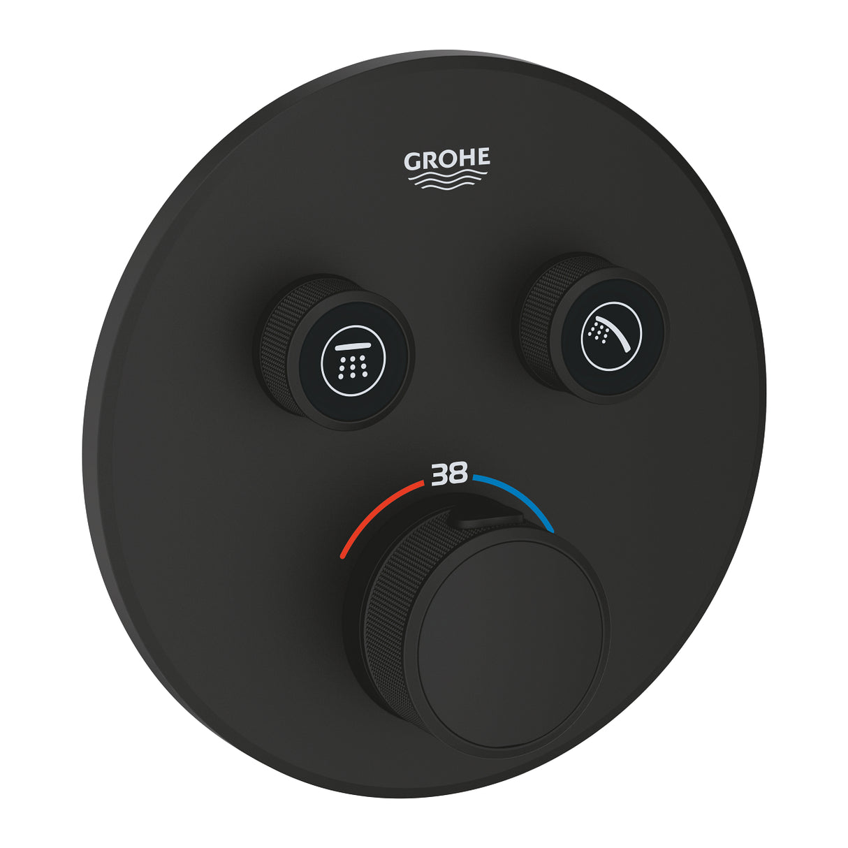 GROHTHERM SMARTCONTROL THERMOSTAT FOR CONCEALED INSTALLATION WITH 2 VALVES - GROHE -  ( PHANTOM BLACK - G4 - GROHTHERM - 0x15 mm - 0inchX0.5inch )