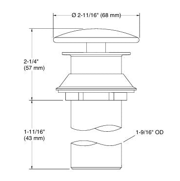 COMP.WASTECOUPLING W/O OVERFLOW HOLE H/T - KOHLER PREMIUM -  ( CASHMERE - PREMIUM - 0x32 mm - 1.25inchX0inch )