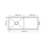 SS KITCHEN SINK 1.0 BOWL WITH DRAINBOARD (DEPTH 9)WITH FA-07 WASTE COUPLING WITH PLUMBING KIT - FUTURA -  ( BRUSHED FINISH - HAND CARVED SERIES - 1016x508 mm - 40inchX20.32inch )
