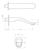TIAARA BATH TUB SPOUT W/FLANGE - ARTIZE FAUCET -  ( GOLD MATT PVD - SPOUT - 0x15 mm - 0inchX0.5inch )