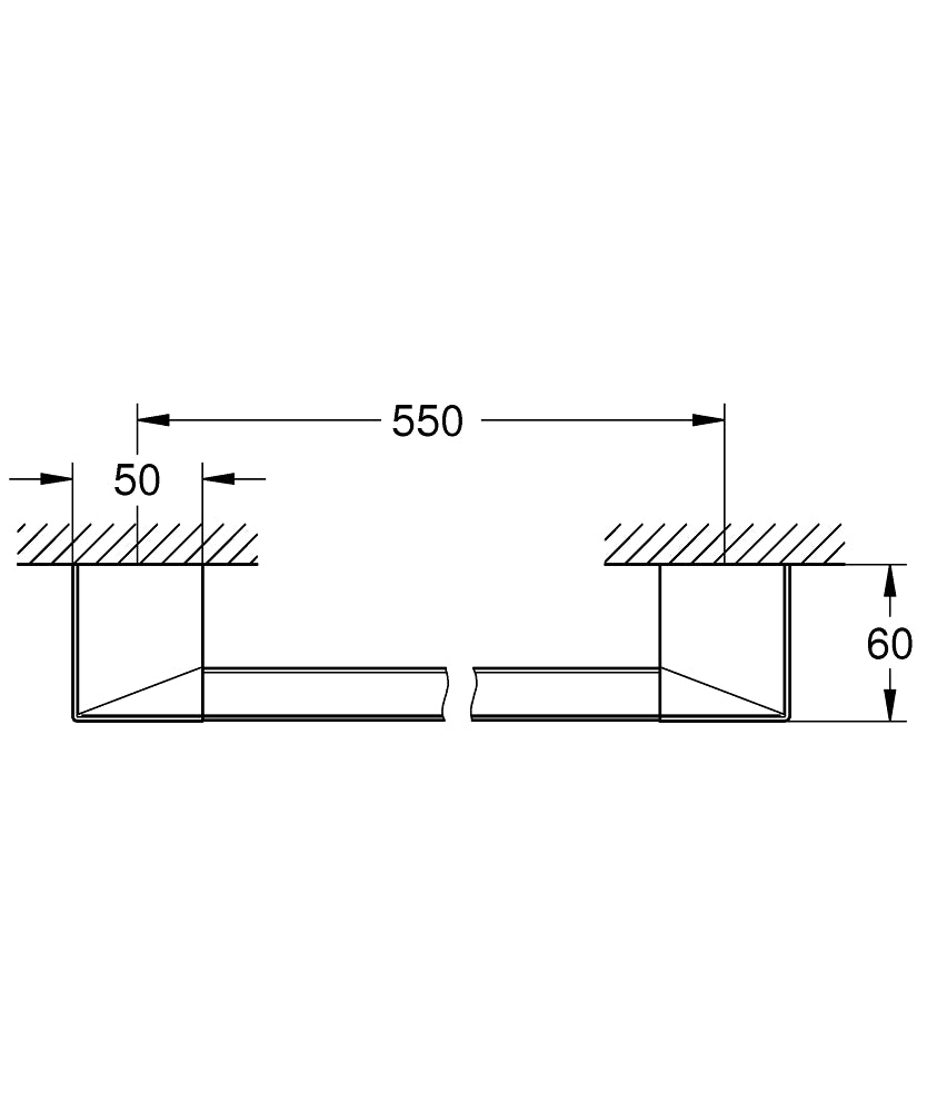 SELECTION CUBE TOWEL/GRIP BAR 600MM - GROHE -  ( CHROME - G4 - SELECTION - 0x0 mm - 0inchX0inch )