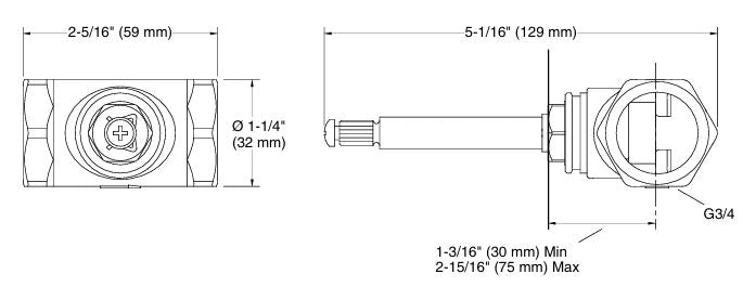 CONC.STOP COCK VALVE - KOHLER POPULAR -  ( POLISHED CHROME - POPULAR - 0x19 mm - 0inchX0.75inch )
