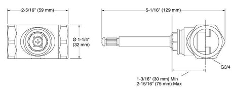 CONC.STOP COCK VALVE - KOHLER POPULAR -  ( POLISHED CHROME - POPULAR - 0x19 mm - 0inchX0.75inch )