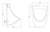 URINAL FB STD BACK INLET - HINDWARE -  ( STAR WHITE - CORTO - 450x330 mm - 18inchX13inch )