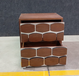 ST09C/D AMERICAN ASH WOOD SIDE TABLE W/MIRROR EDGES - FURNITURE - ( - BUENA CASA - 533x406x483 mm - 21.32inchX16.24inchX19.32inch)