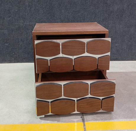 ST09C/D AMERICAN ASH WOOD SIDE TABLE W/MIRROR EDGES - FURNITURE - ( - BUENA CASA - 533x406x483 mm - 21.32inchX16.24inchX19.32inch)