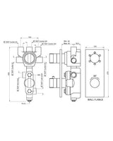 THERMATIK-R CONCEALED THERMOSTAT WITH CONTROL UNIT FOR 5-OUTLETS AND INTEGRATED SHUT-OFF VALVE - ARTIZE FAUCET -  ( BLACK MATT - THERMATIK-R - 0x20 mm - 0inchX0.75inch )