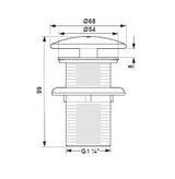 CERAMIC DRAIN W/O OVERFLOW - KOHLER PREMIUM -  ( WHITE - PREMIUM - 0x32 mm - 0inchX1.25inch )