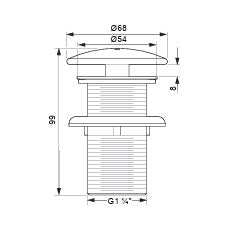 CERAMIC DRAIN W/O OVERFLOW - KOHLER PREMIUM -  ( WHITE - PREMIUM - 0x32 mm - 0inchX1.25inch )