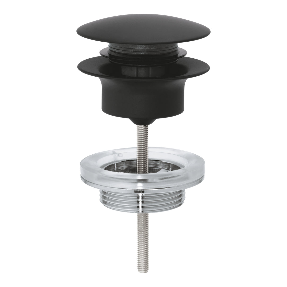 WASTE SET WITH PUSH-OPEN PLUG - GROHE -  ( PHANTOM BLACK - G4 - GROHE - 0x15 mm - 0inchX0.5inch )