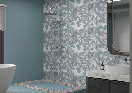 REVESTA AQUA DECOR - INDIAN TILES -  (  - BLACKBERRY FLORAL DECOR - 1200x600 mm - 48inchX24inch )