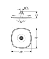 GRANDERA 210 HEADSHOWER WITHOUT ARM - GROHE -  ( WARM SUNSET - G5 - GRANDERA - 0x15 mm - 0inchX0.6inch )