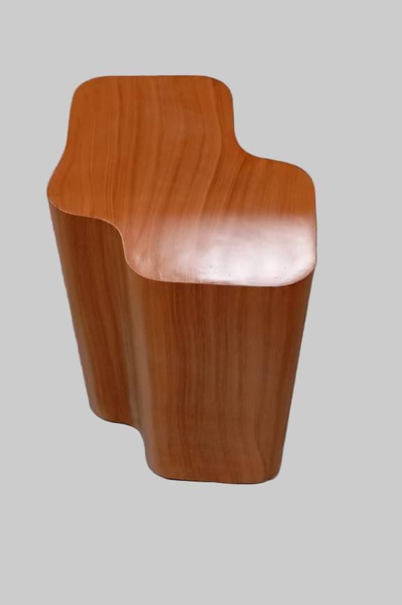 SIDE TABLE AMERICAN ASH WOOD BASE WITH GLASS TOP - FURNITURE - ( - BUENA CASA - 432x330x457 mm - 17.28inchX13.2inchX18.28inch)