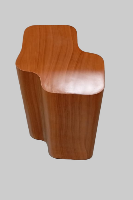 SIDE TABLE AMERICAN ASH WOOD BASE WITH GLASS TOP - FURNITURE - ( - BUENA CASA - 432x330x457 mm - 17.28inchX13.2inchX18.28inch)