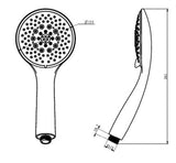 HAND SHOWER ROUND - AQUANT - ( CHROME - - 15x120 mm - 0.5inchX4.5inch )