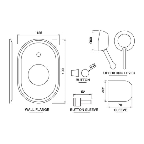 S.L.EXP.PARTS DIV KIT HIGH FLOW W/BUTTON - JAQUAR FAUCETS - ( CHROME - QUEENS PRIME - 0x15 mm - 0inchX0.5inch )