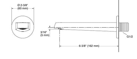 BEAM WALL-MOUNT BATH SPOUT W/O DIVERTER - KOHLER POPULAR -  ( POLISHED  CHROME - POPULAR - 0x15 mm - 0inchX0.5inch )