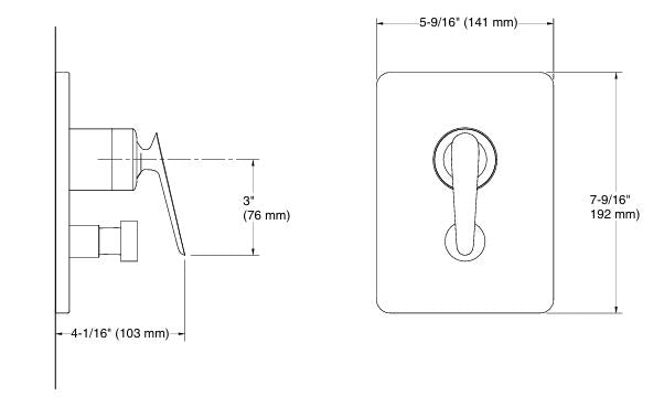 FLUENCE AQUA TURBO 235 RECESSED NON-THERMOSTATIC BATH AND SHOWER VALVE TRIM - KOHLER PREMIUM -  ( CHROME - PREMIUM - 0x15 mm - 0inchX0.5inch )