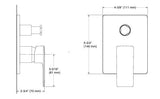 HONE AQUA TURBO 230 RECESSED NON-THERMSTATIC BATH AND SHOWER VALVE TRIM - KOHLER PREMIUM -  ( POLISHED  CHROME - PREMIUM - 109x78 mm - 4.36inchX3.12inch )