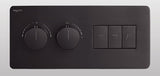 BRASS HIGH FLOW THER/SWITCH BUTTON  MULTIF/DVTR W/3 OUT & FLOW CONTROL (20MM INLET) - AQUANT -  ( MATT BLACK -  - 0x15 mm - 0inchX0.5inch )