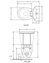 (PRUN)EWC  EXTD W/M W/SEAT COVER PREMIUM ( BOLT DISTANCE 8INCH) - HINDWARE -  ( IVORY - STUDIO - 660x460x775 mm - 26.4inchX18.4inchX31inch )