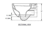 (PRUN) E.W.C W/M LARA RIMLESS W/SEAT COVER ( BOLT DISTANCE 9INCH) - HINDWARE -  ( STAR WHITE - ART - 0x0 mm - 0inchx0inch )