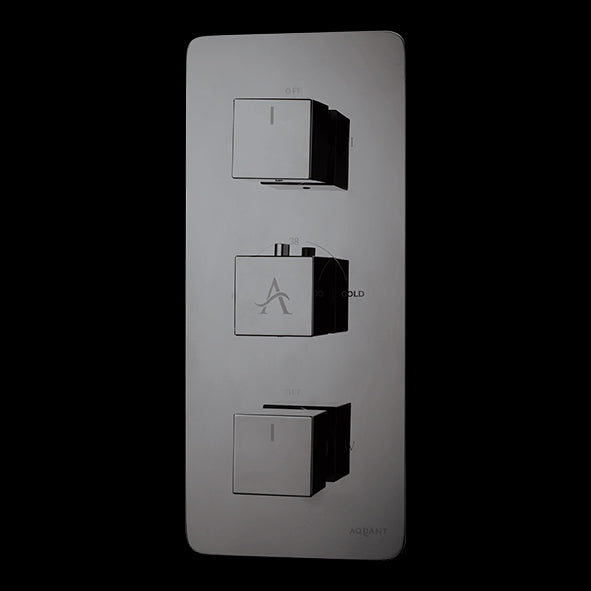 HIGH FLOW THERMOSTATIC DIVERTER WITH SIX OUTLETS SQUARE SHAPE 20MM INLET - AQUANT -  ( GRAPHITE GREY -  - 20x0 mm - 0.8inchX0inch )