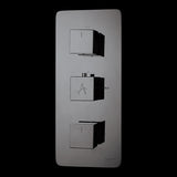 HIGH FLOW THERMOSTATIC DIVERTER WITH SIX OUTLETS SQUARE SHAPE 20MM INLET - AQUANT -  ( GRAPHITE GREY -  - 20x0 mm - 0.8inchX0inch )