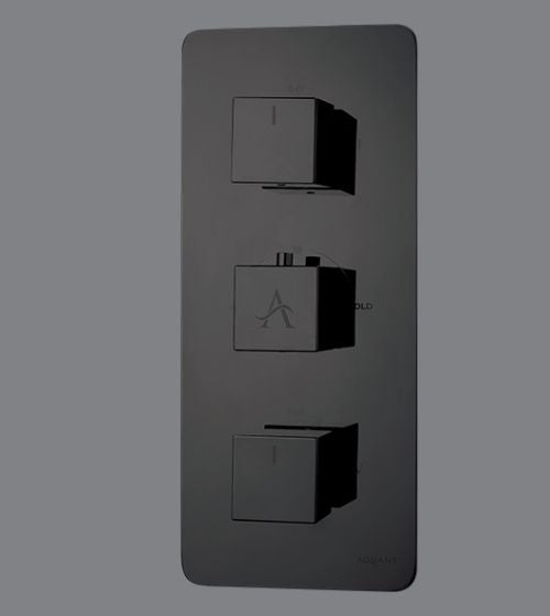 HIGH FLOW THERMO. DIVETER W/6 OUTLET - AQUANT -  ( MATT BLACK -  - 0x20 mm - 0inchX0.8inch )