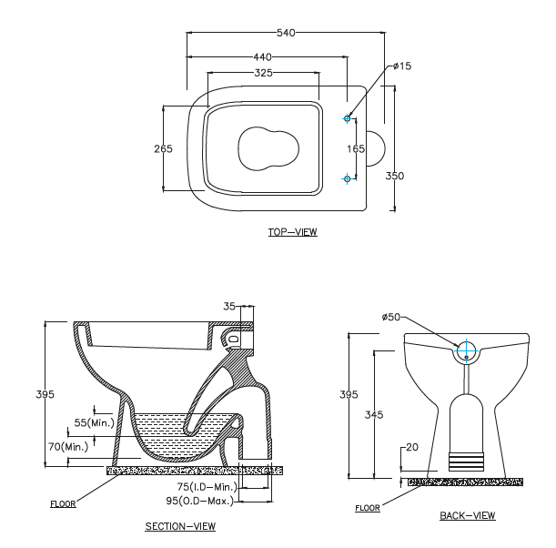 EWC With/S.COVER - HINDWARE -  ( STAR WHITE - SUPERB S - 540x350x395 mm - 21.6inchx14inchx15.8inch )