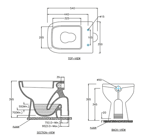 EWC With/S.COVER - HINDWARE -  ( STAR WHITE - SUPERB S - 540x350x395 mm - 21.6inchx14inchx15.8inch )
