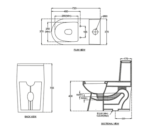 (PRUN) EWC 1 PC EVITA (S-220) - HINDWARE -  ( STAR WHITE -  - 720x370x745 mm - 28.8inchx14.8inchx29.8inch )