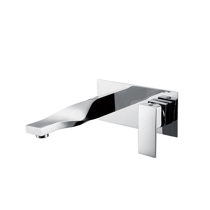 WALL MOUNT BASIN MIXER W/BRAIDED PIPES - ACQUAVIVA -  ( BLACK CHROME - ELINEA - 0x15 mm - 0inchX0.6inch )