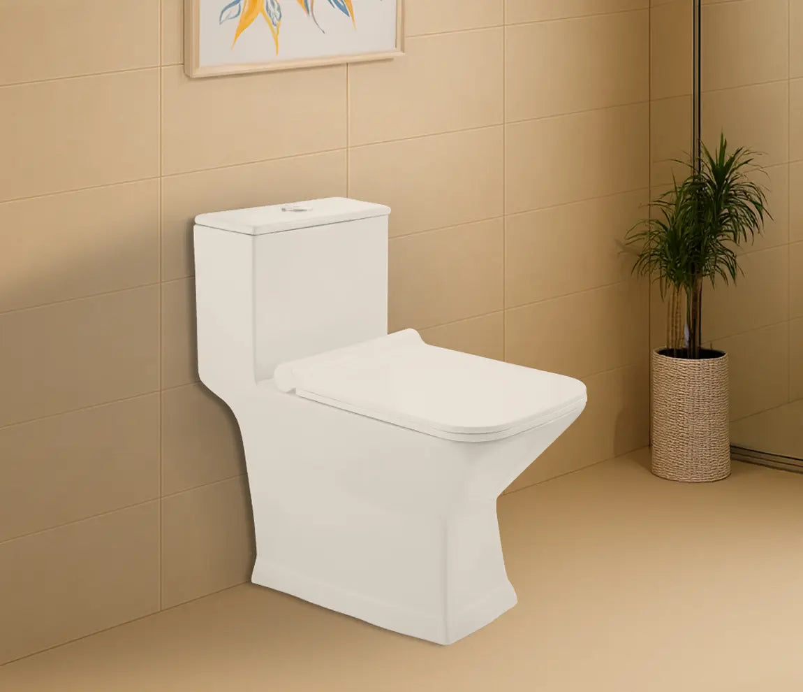 EWC ONE -PIECE TOZZO TOUCHFREE WATER CLOSE SET S-TRAP-220MM SLIM SOFT CLOSE SEAT COVER - HINDWARE -  ( STAR WHITE - TOOZO - 0x0 mm - 0inchX0inch )