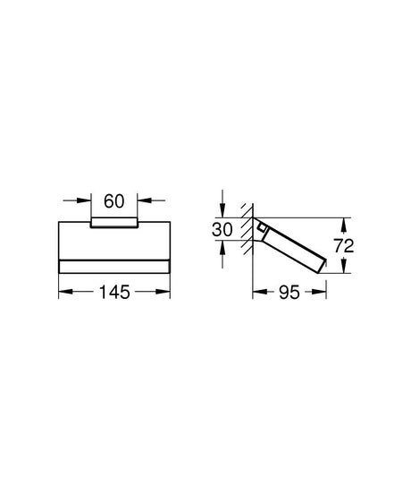 SELECTION CUBE PAPER HOLDER WITH COVER - GROHE -  ( CHROME - G4 - SELECTION - 0x0 mm - 0inchX0inch )
