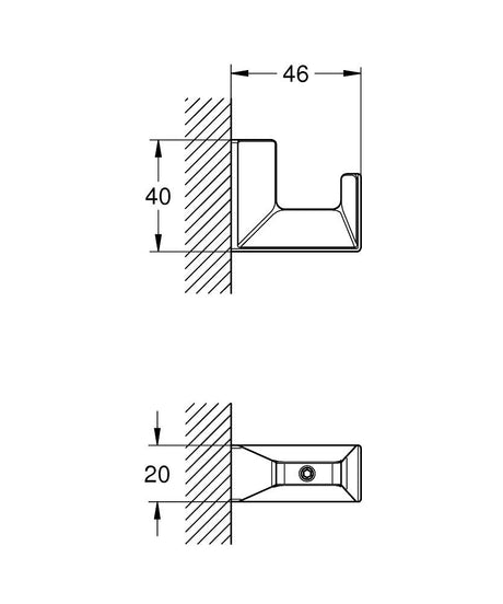 SELECTION CUBE ROBE HOOK - GROHE -  ( CHROME - G4 - SELECTION - 0x0 mm - 0inchX0inch )