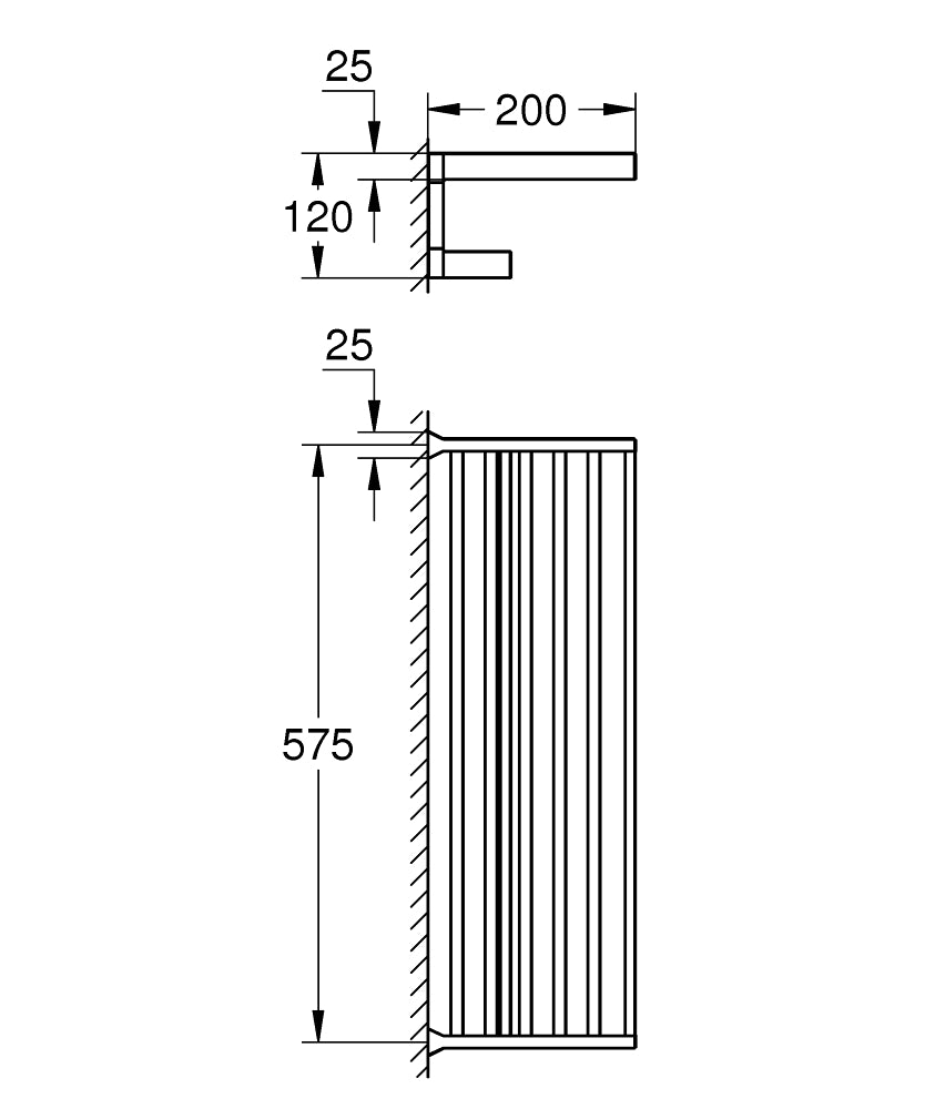 SELECTION CUBE MULTI-TOWEL RACK - GROHE -  ( CHROME - G4 - SELECTION - 0x600 mm - 0inchX24inch )