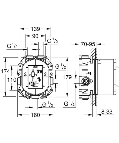 RAPIDO T - GROHE -  ( CHROME - G3 - RAPIDO - 0x15 mm - 0inchX0.6inch )