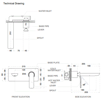 BRASS W/M B/MIXER W/POP-UP WASTE COUP. - AQUANT -  ( BRUSHED GOLD -  - 0x0 mm - 0inchx0inch )